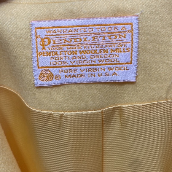 Pendleton Vintage Spring Style 80’s Style Soft Yellow Wool Blazer Size 14 - Picture 4 of 4